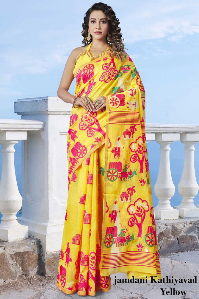 Jamdani 2 Classic Fancy Party Wear Silk Designer Saree Collection